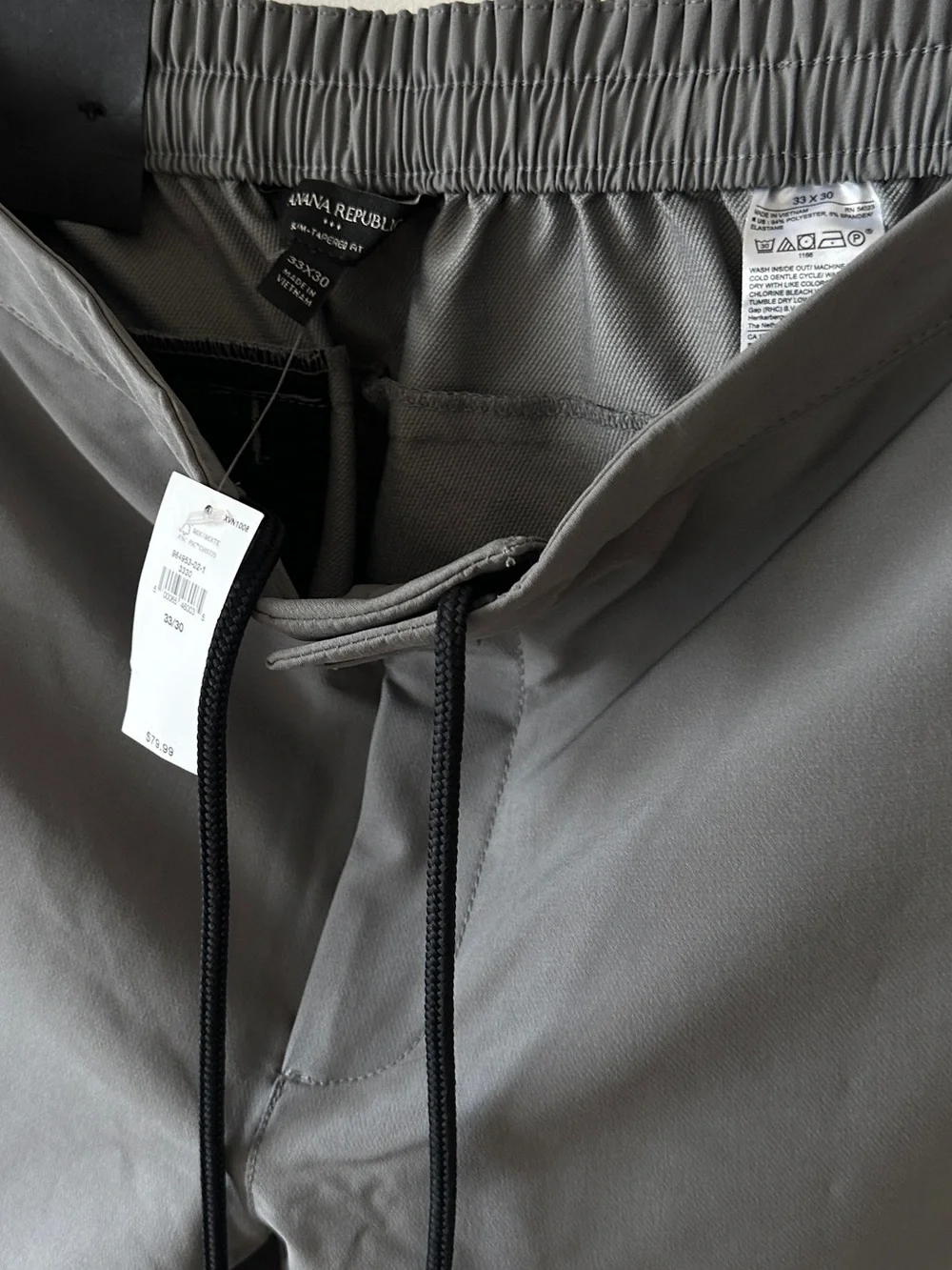 Banana Republic Light Gray Slim-Tapered Pants